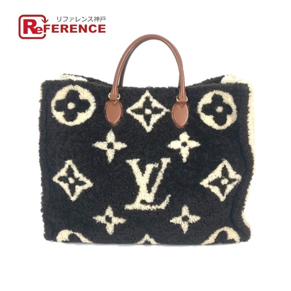 Louis Vuitton Monogram Teddy On the Go Tote Bag Fur Shoulder Brown